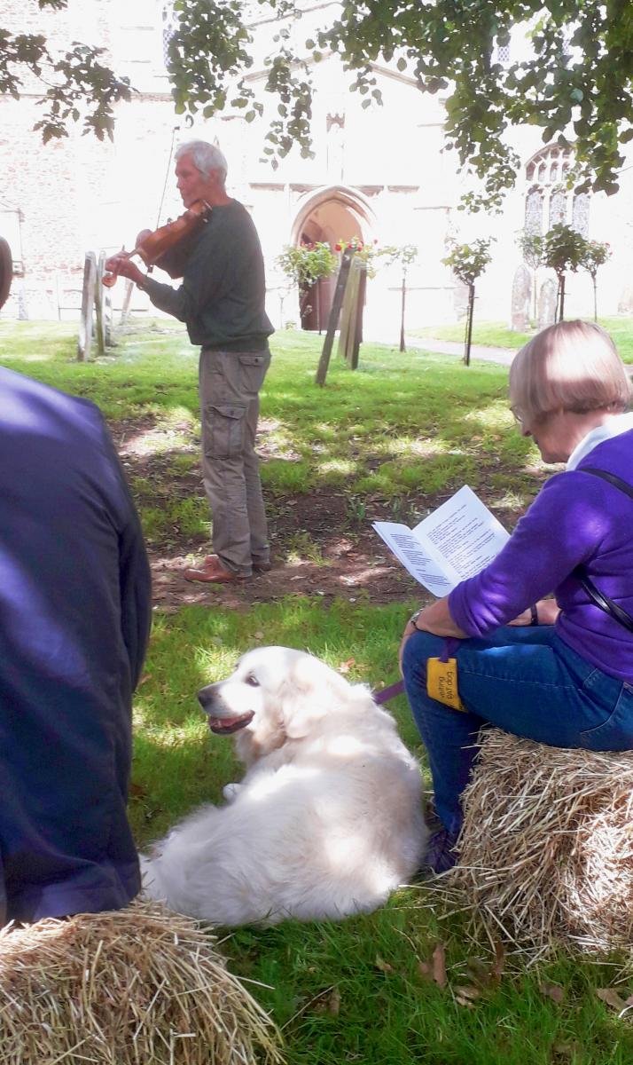 The fiddler (and piper and drummer) played for the Pet Service