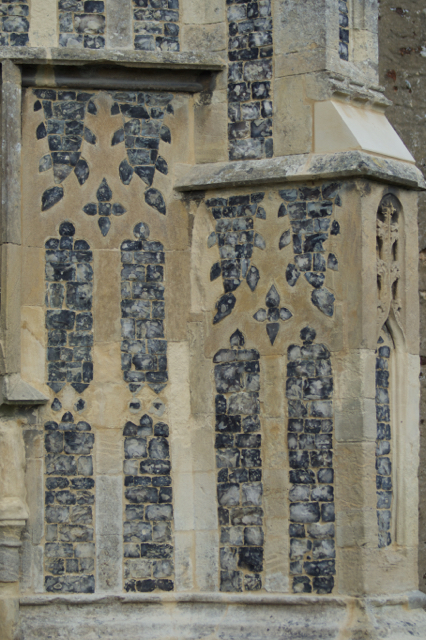 St George's Church Great Bromley Essex Porch flushwork after repair