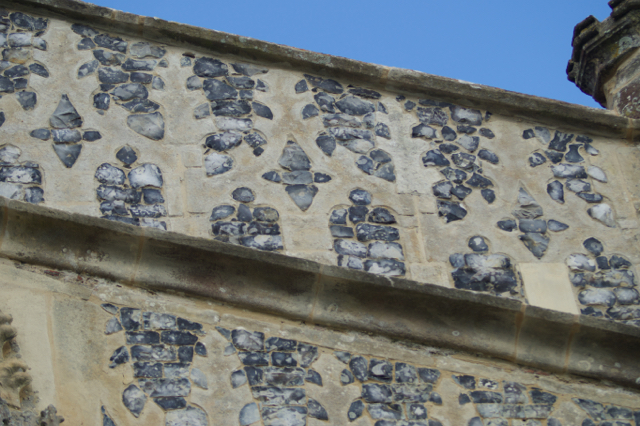 St George's Church Great Bromley Essex Porch flushwork after repair