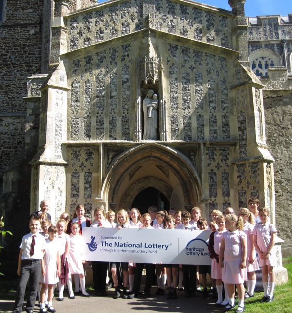 St George's Church Great Bromley Essex CofE Primary School visiting the porch