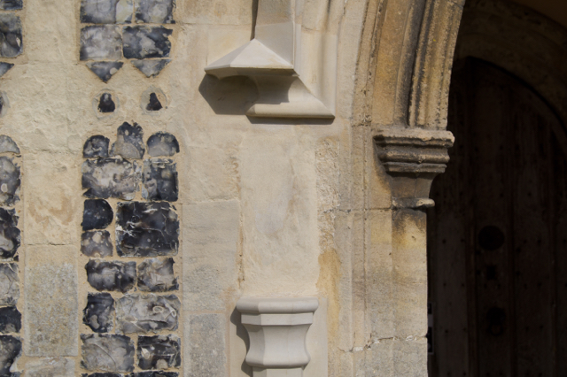 St George's Church Great Bromley Essex Porch stonework after repair