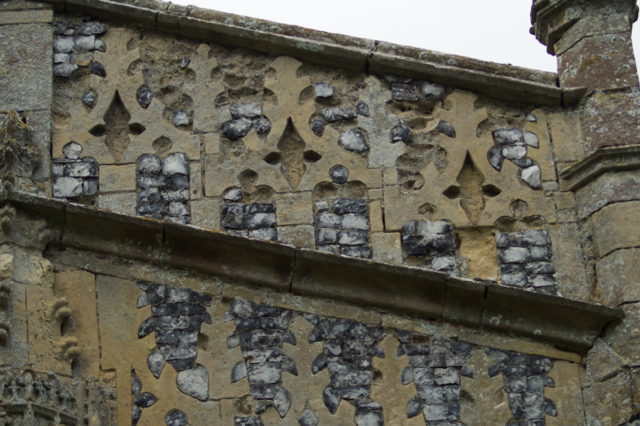 St George's Church Great Bromley Essex porch flushwork before repair