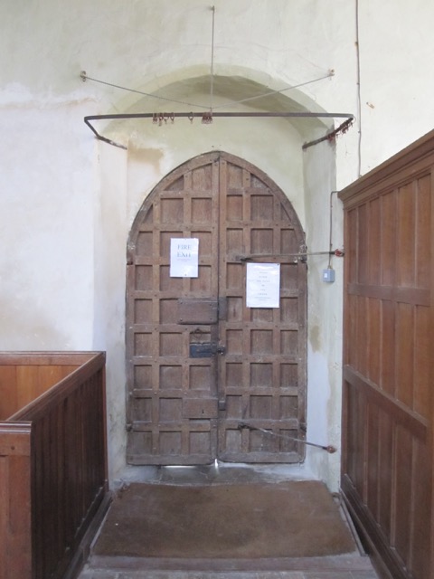 St George's Gt Bromley Essex 2015 south door from the inside showing draughty gaps
